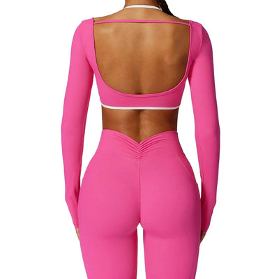 Erminia – Compressive fabric – V-cut gym set