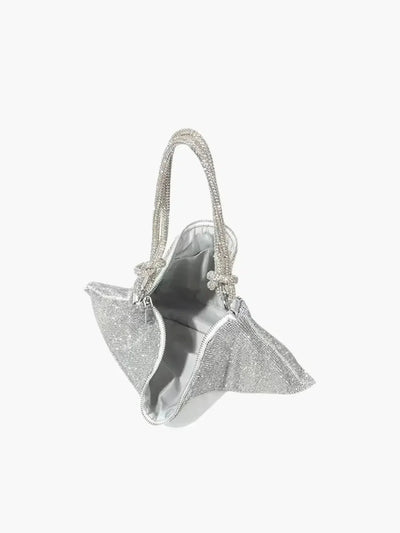 Liana – Knotted handle – Crystal mesh shoulder bag