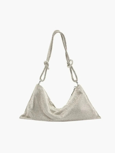 Liana – Knotted handle – Crystal mesh shoulder bag