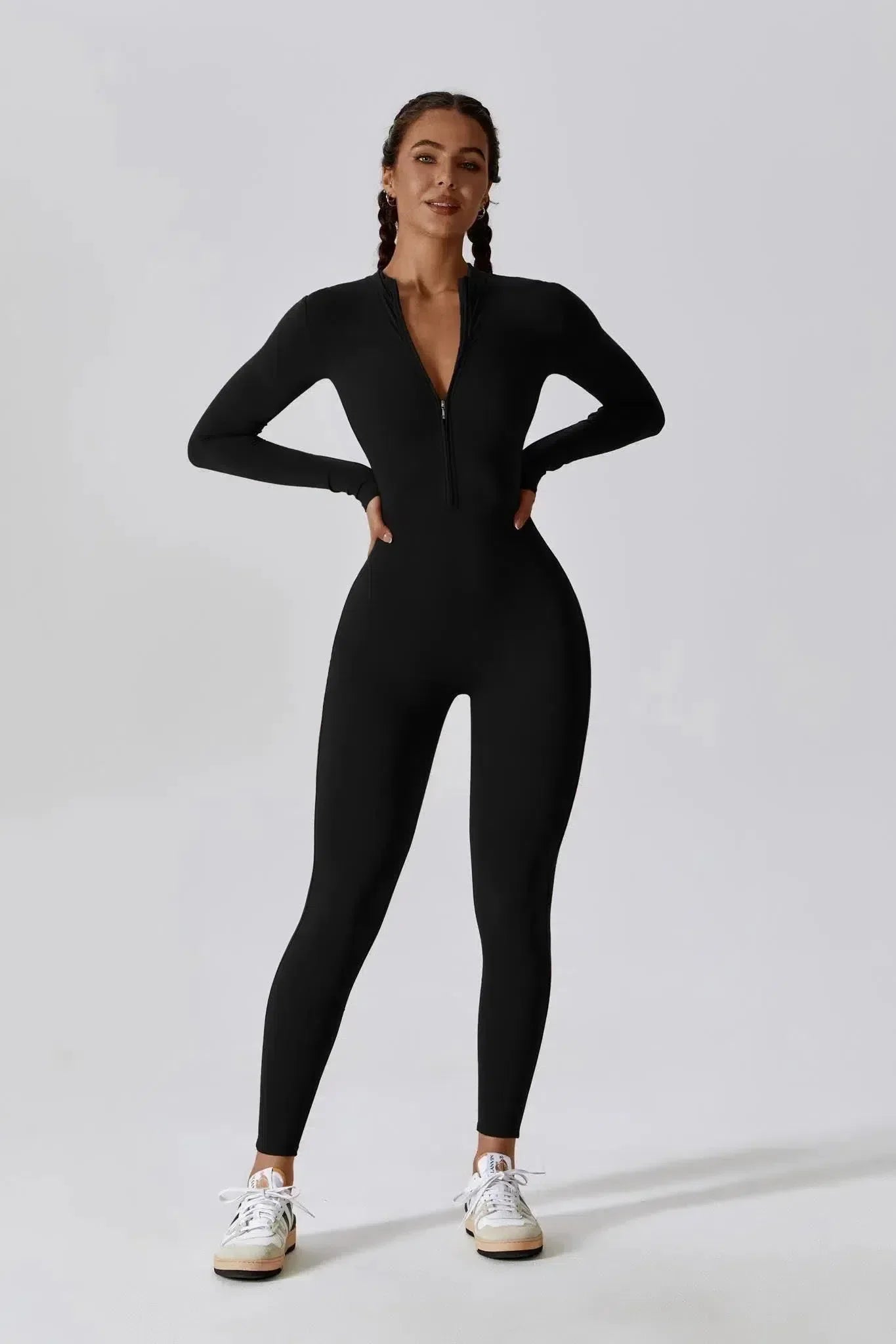 Paola – High-neck zip – Long-sleeve jumpsuit