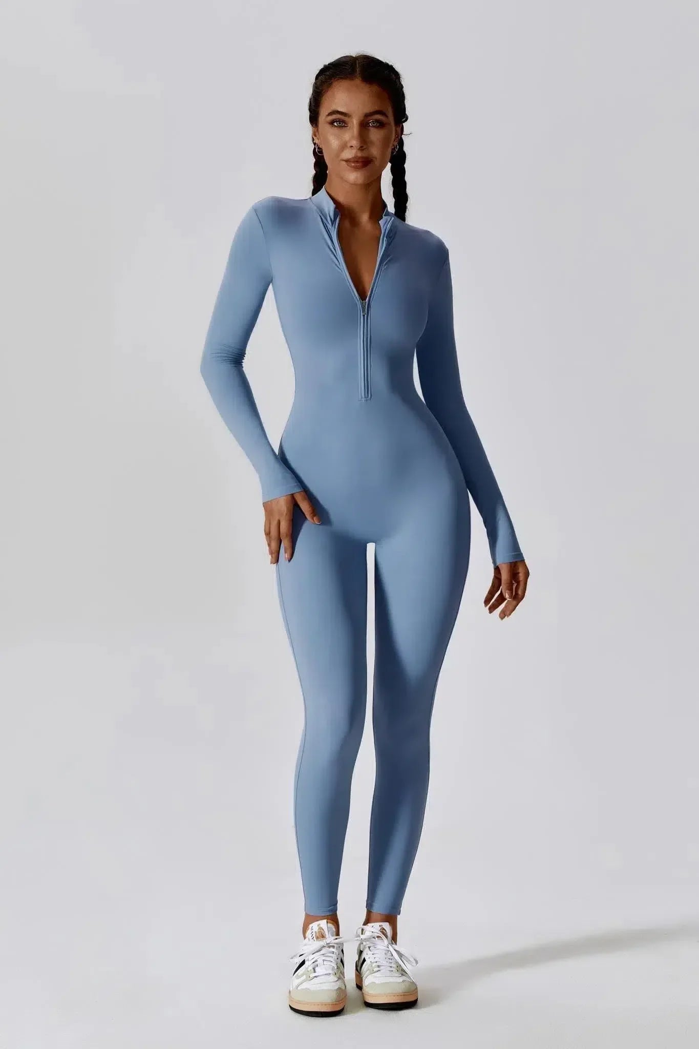 Paola – High-neck zip – Long-sleeve jumpsuit
