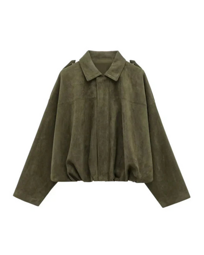 Verdua – Luxe touch – Faux suede bomber jacket